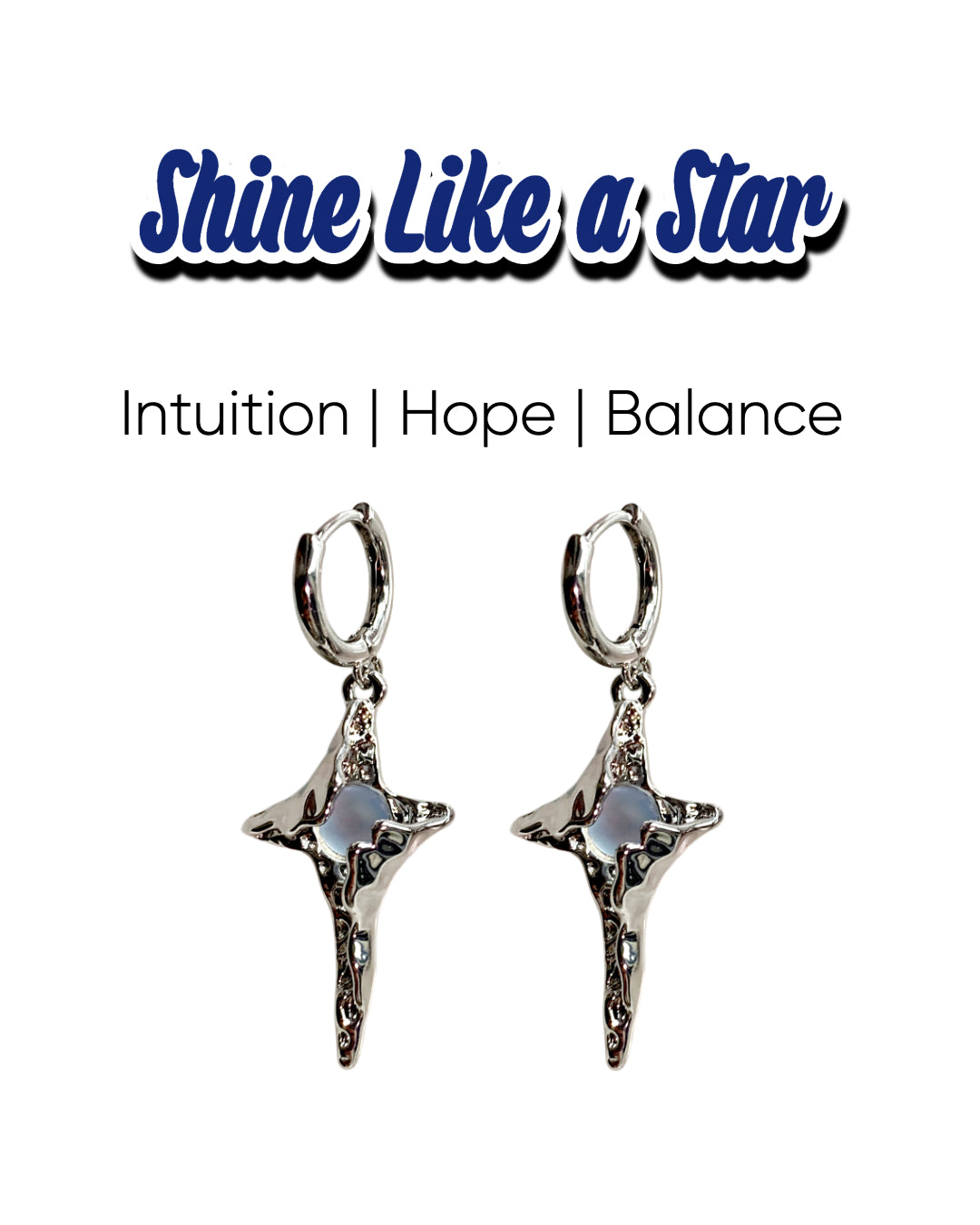 Hope Power Moonstone Star Earrings