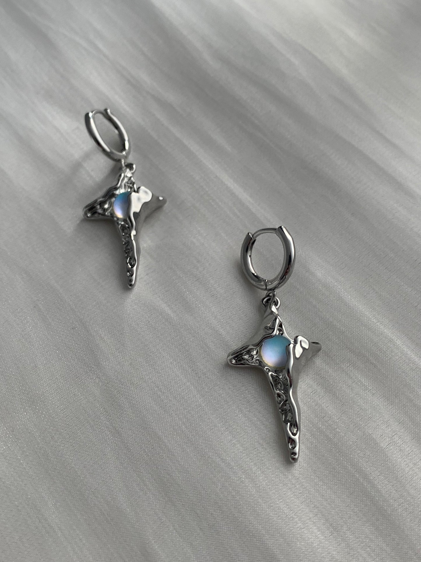 Hope Power Moonstone Star Earrings