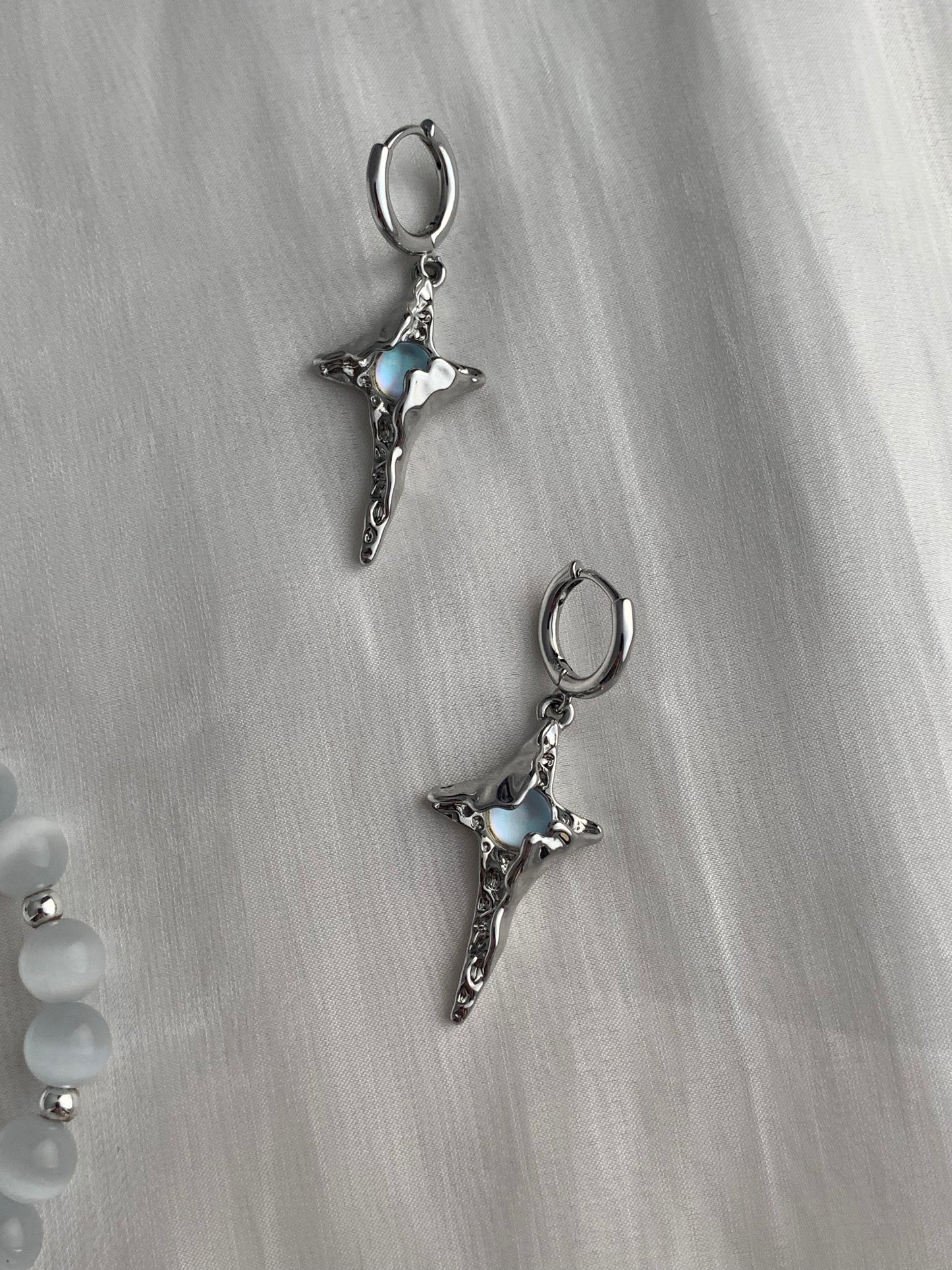 Hope Power Moonstone Star Earrings