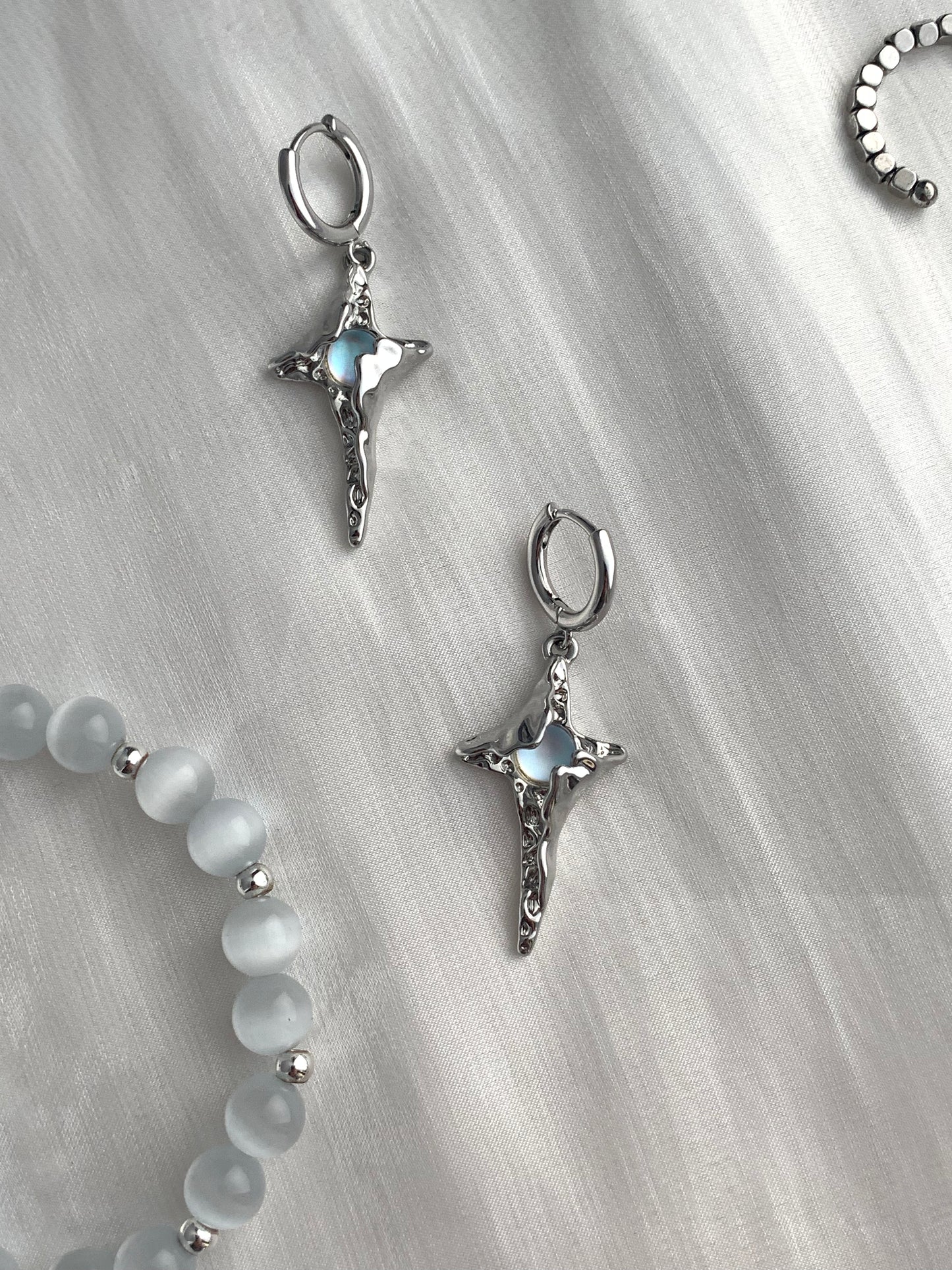 Hope Power Moonstone Star Earrings