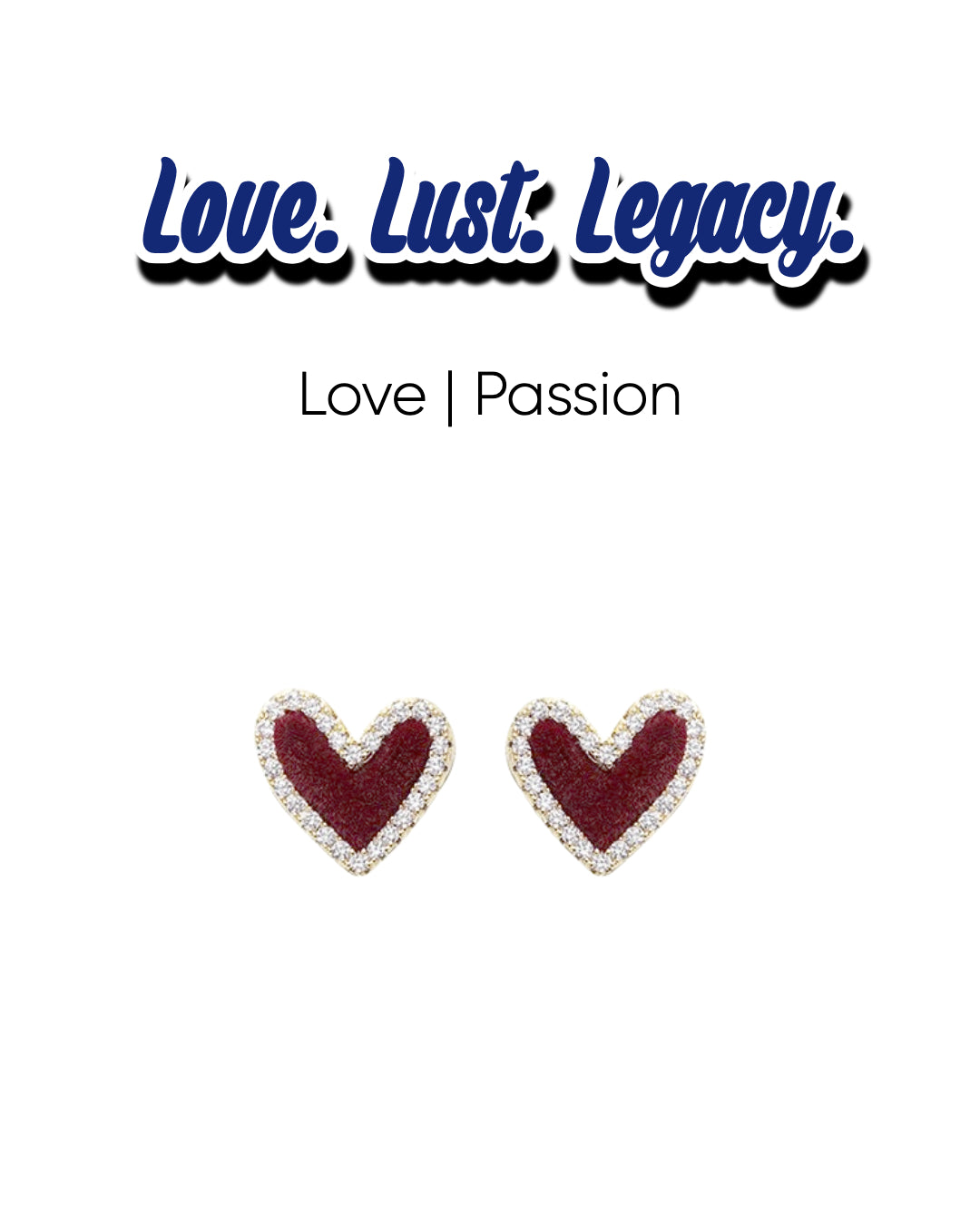 Love Power Ankara Red Heart Earrings