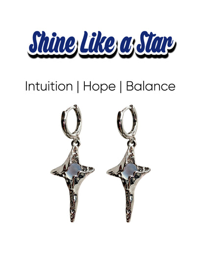 Hope Power Moonstone Star Earrings