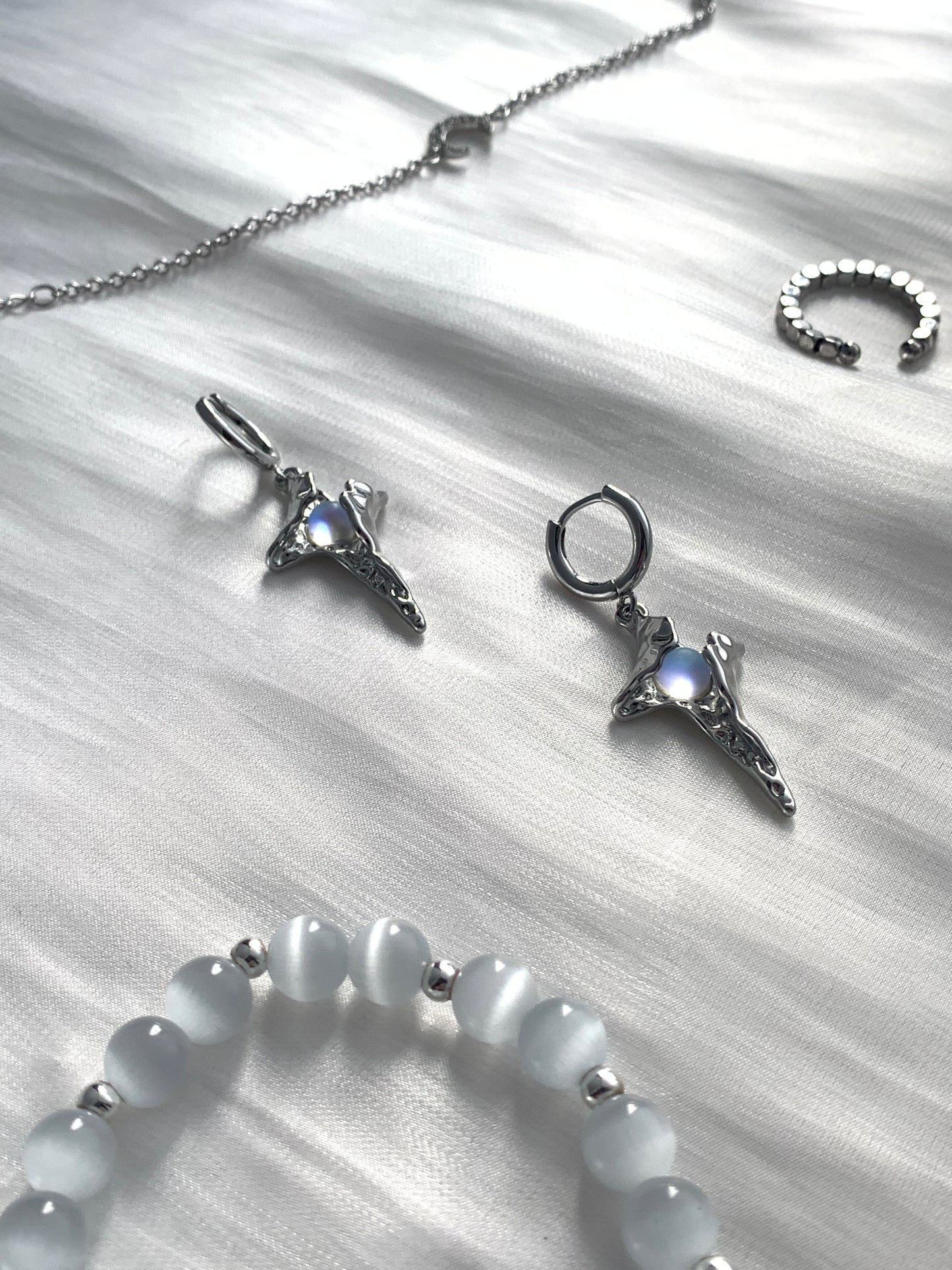 Hope Power Moonstone Star Earrings
